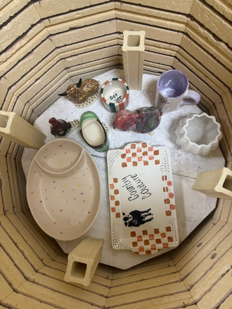 Collection of ceramic dishes and decorative objects