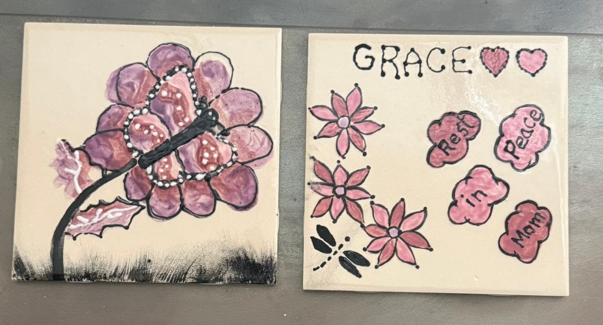 Hand-painted greeting cards with flowers